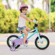 Kids Bike with Training Wheels, Adjustable Seat and Handlebar-Kids Bike-DECOROLALA