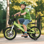 Kids Bike with Training Wheels, Adjustable Seat and Handlebar-Kids Bike-DECOROLALA