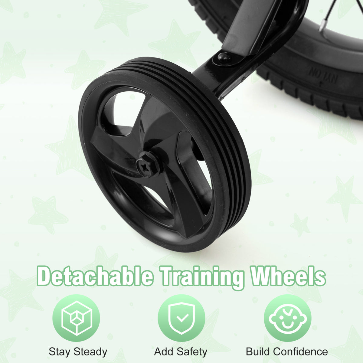 Kids Bike with Training Wheels and Basket - 12" Adjustable for 3-4 Years-Kids Bike-DECOROLALA