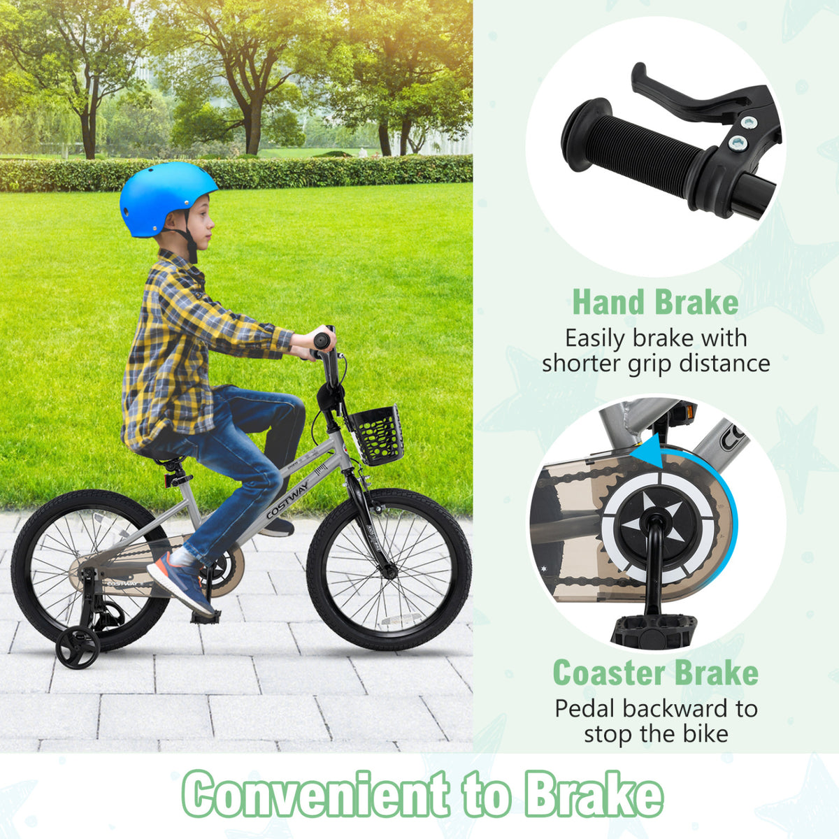 Kids Bike with Training Wheels and Basket - 12" Adjustable for 3-4 Years-Kids Bike-DECOROLALA