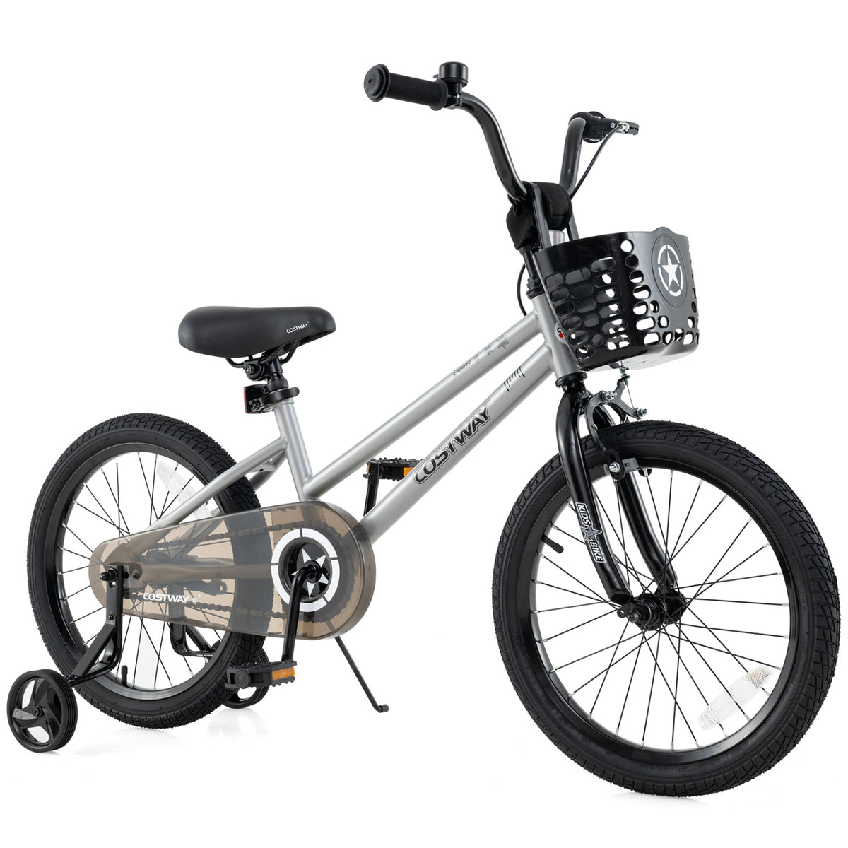 Kids Bike with Training Wheels and Basket - 12" Adjustable for 3-4 Years-Kids Bike-DECOROLALA