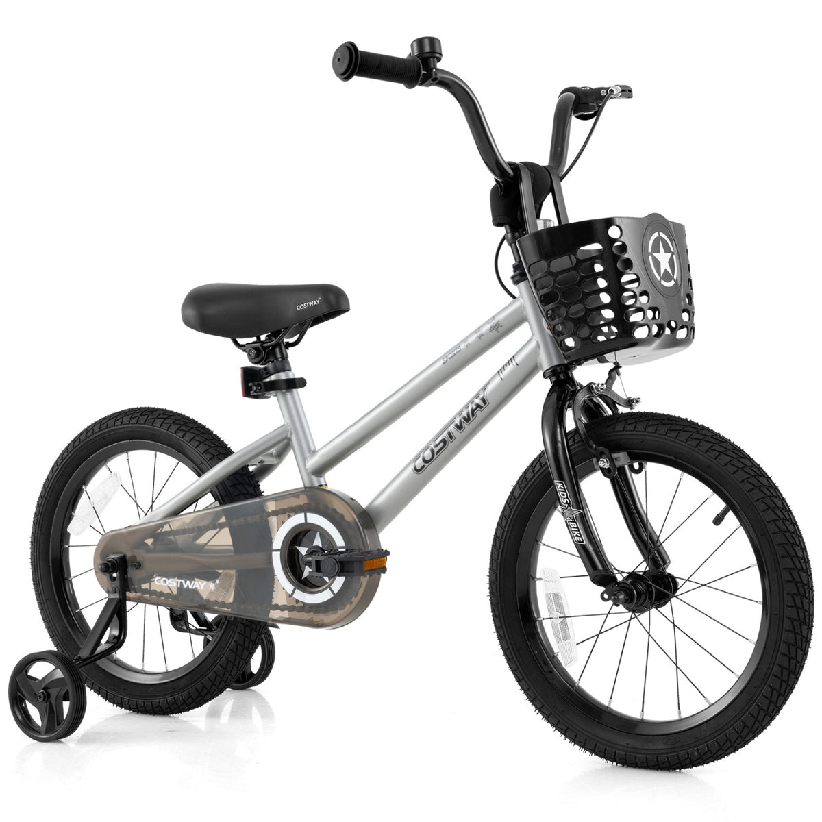 Kids Bike with Training Wheels and Basket - 12" Adjustable for 3-4 Years-Kids Bike-DECOROLALA