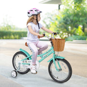 Kids Bike with Training Wheels and Basket - 16"/18" Carbon Steel-Kids Bike-DECOROLALA