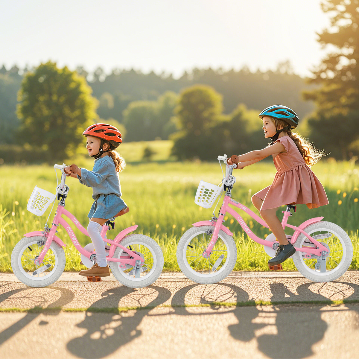 Kids Bike with Training Wheels and Basket, 4-8 Years Old-Kids Bike-DECOROLALA
