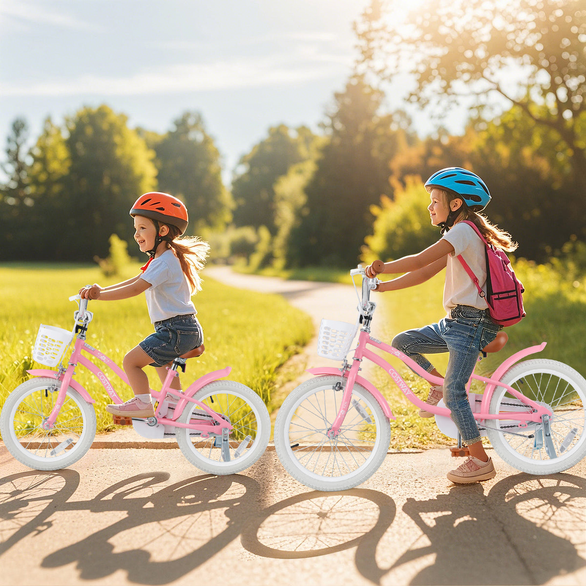 Kids Bike with Training Wheels and Basket, 4-8 Years Old-Kids Bike-DECOROLALA