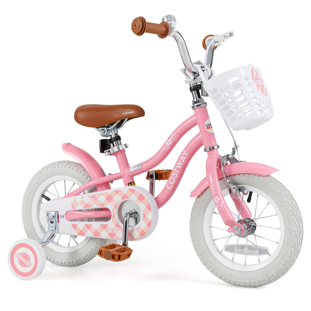 Kids Bike with Training Wheels and Basket, 4-8 Years Old-Kids Bike-DECOROLALA