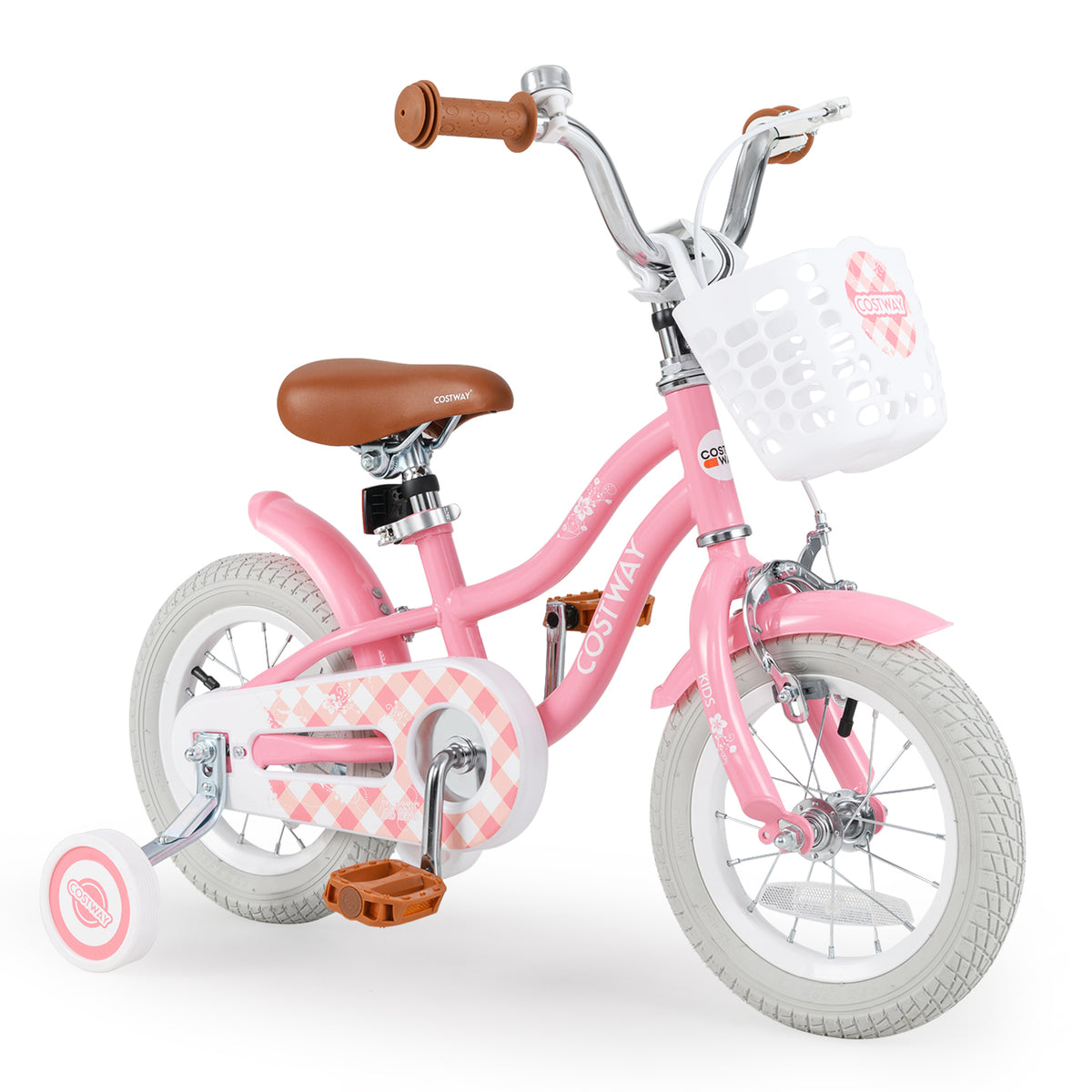 Kids Bike with Training Wheels and Basket, 4-8 Years Old-Kids Bike-DECOROLALA
