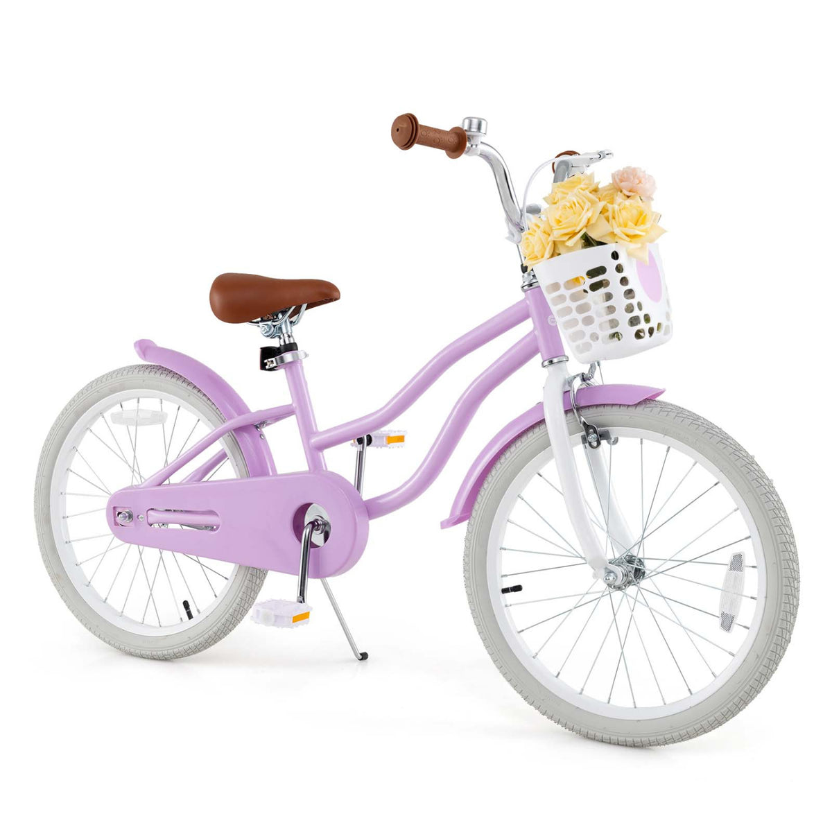 Kids' Bike with Training Wheels and Basket - Carbon Steel Frame-Kids Bike-DECOROLALA