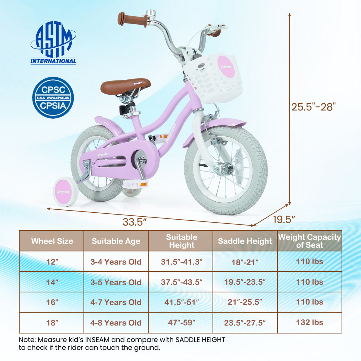 Kids' Bike with Training Wheels and Basket - Carbon Steel Frame-Kids Bike-DECOROLALA