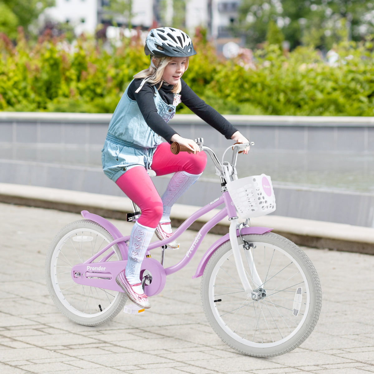 Kids' Bike with Training Wheels and Basket - Carbon Steel Frame-Kids Bike-DECOROLALA