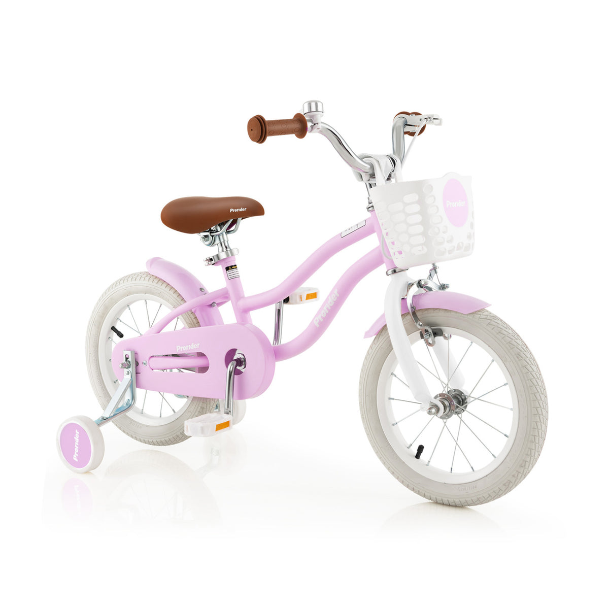 Kids' Bike with Training Wheels and Basket - Carbon Steel Frame-Kids Bike-DECOROLALA