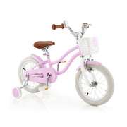 Kids' Bike with Training Wheels and Basket - Carbon Steel Frame-Kids Bike-DECOROLALA