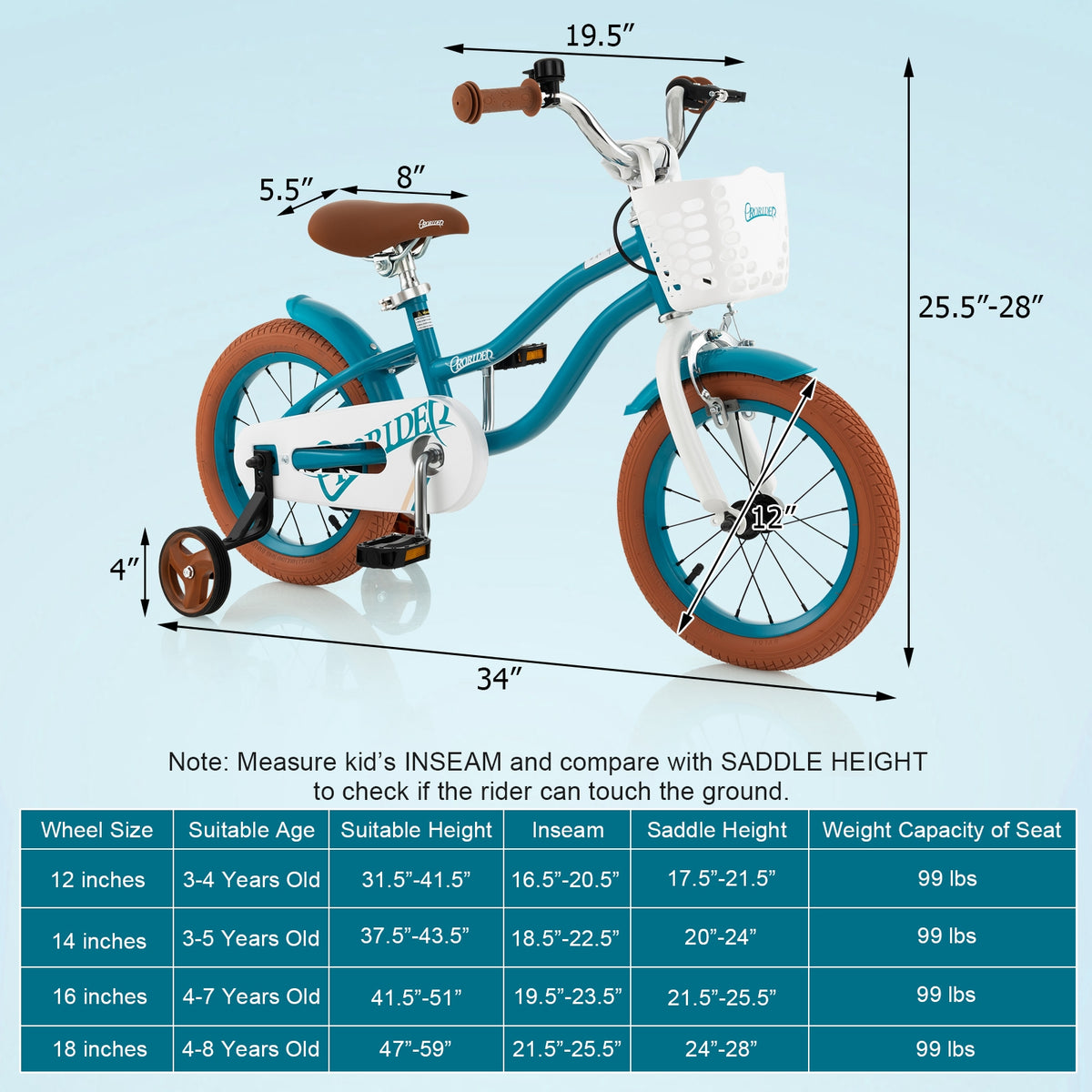 Kids Bike with Training Wheels and Basket - Pink 40/46 cm-Kids Bike-DECOROLALA