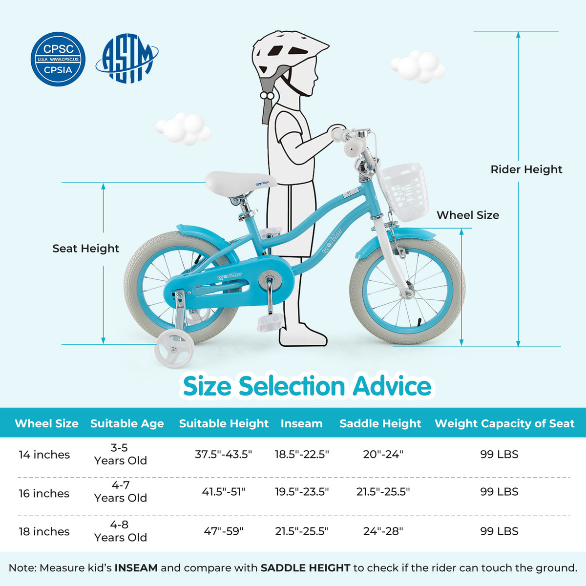 Kids Bike with Training Wheels and Dual Brakes - Adjustable Seat-Kids Bike-DECOROLALA