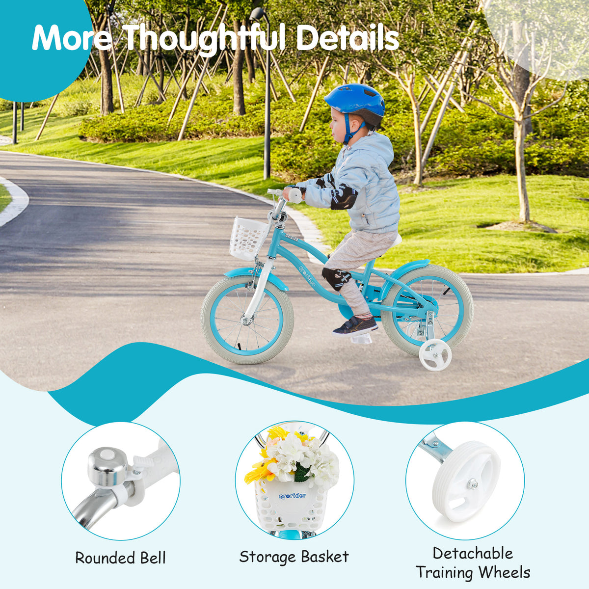 Kids Bike with Training Wheels and Dual Brakes - Adjustable Seat-Kids Bike-DECOROLALA