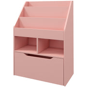 Kids Bookcase with Storage Drawer for Books, Reading Nook, for Classroom, Bedroom, Playroom, Pink-Toys & Games > Toddler & Kids Furniture > Baby & Kids Storage-DECOROLALA
