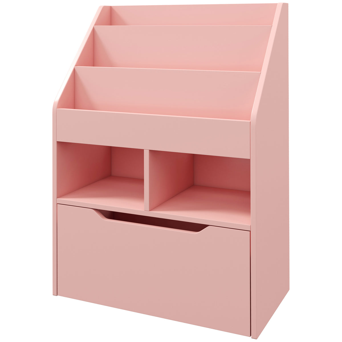 Kids Bookshelf with Storage Drawer - 35.5" H MDF Bookcase-Toys & Games > Toddler & Kids Furniture > Baby & Kids Storage-DECOROLALA
