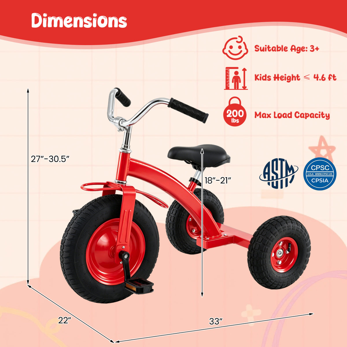 Kids Carbon Steel Bike with 15 Inch Inflatable Rubber Tires
