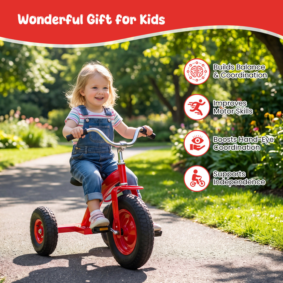 Kids Carbon Steel Bike with 15 Inch Inflatable Rubber Tires