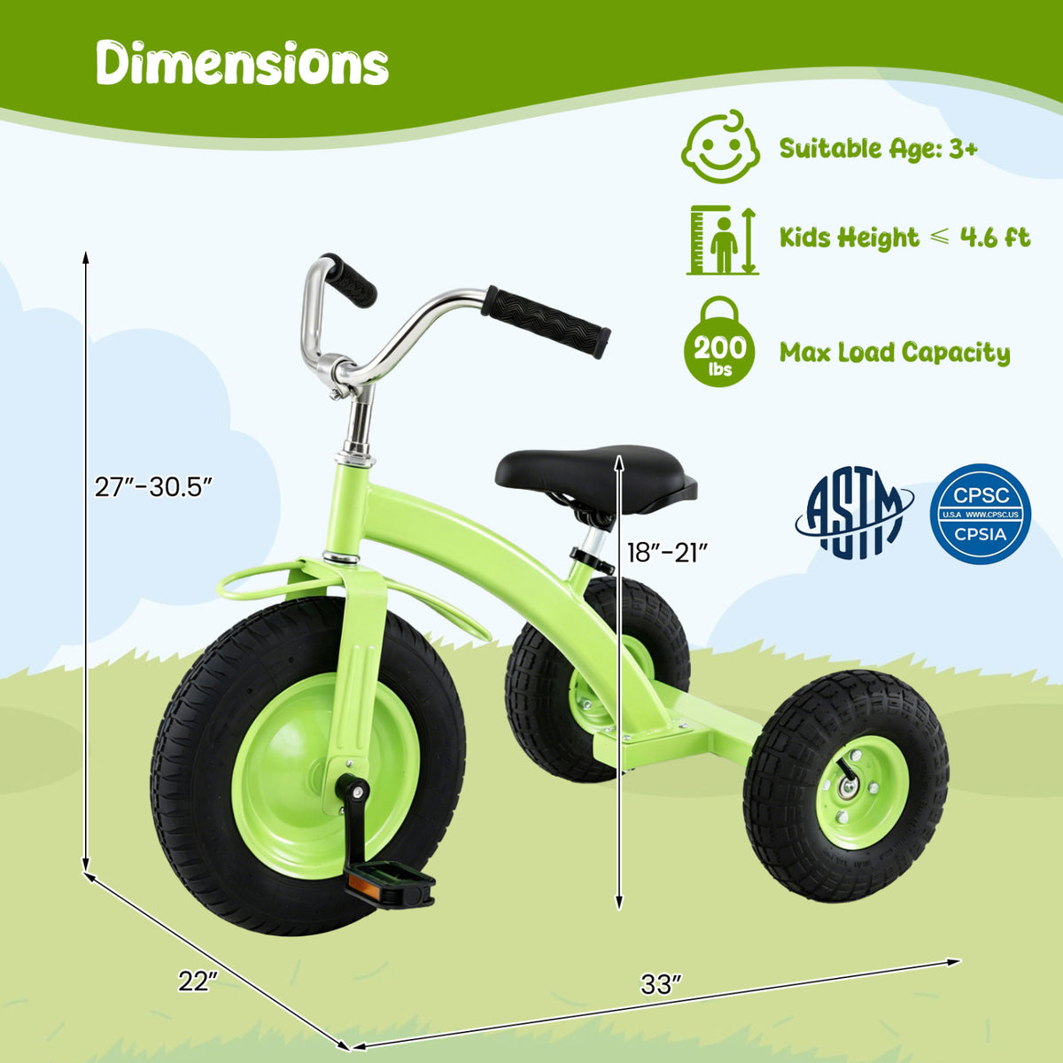 Kids Carbon Steel Bike with 15 Inch Inflatable Rubber Tires