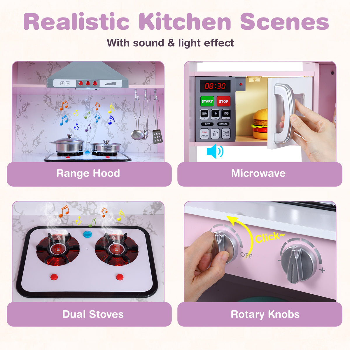 Kids Corner Pretend Kitchen Playset with Separated Washing Basin