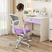 Kids Desk Chair Children Study Chair with Adjustable Height Armrest and Footrest-Purple-Kids Chairs-DECOROLALA