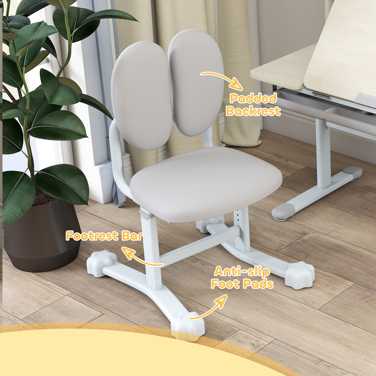 Kids Desk and Chair Set - Adjustable Height White-Toys & Games > Toddler & Kids Furniture > Kids Desk Sets-DECOROLALA