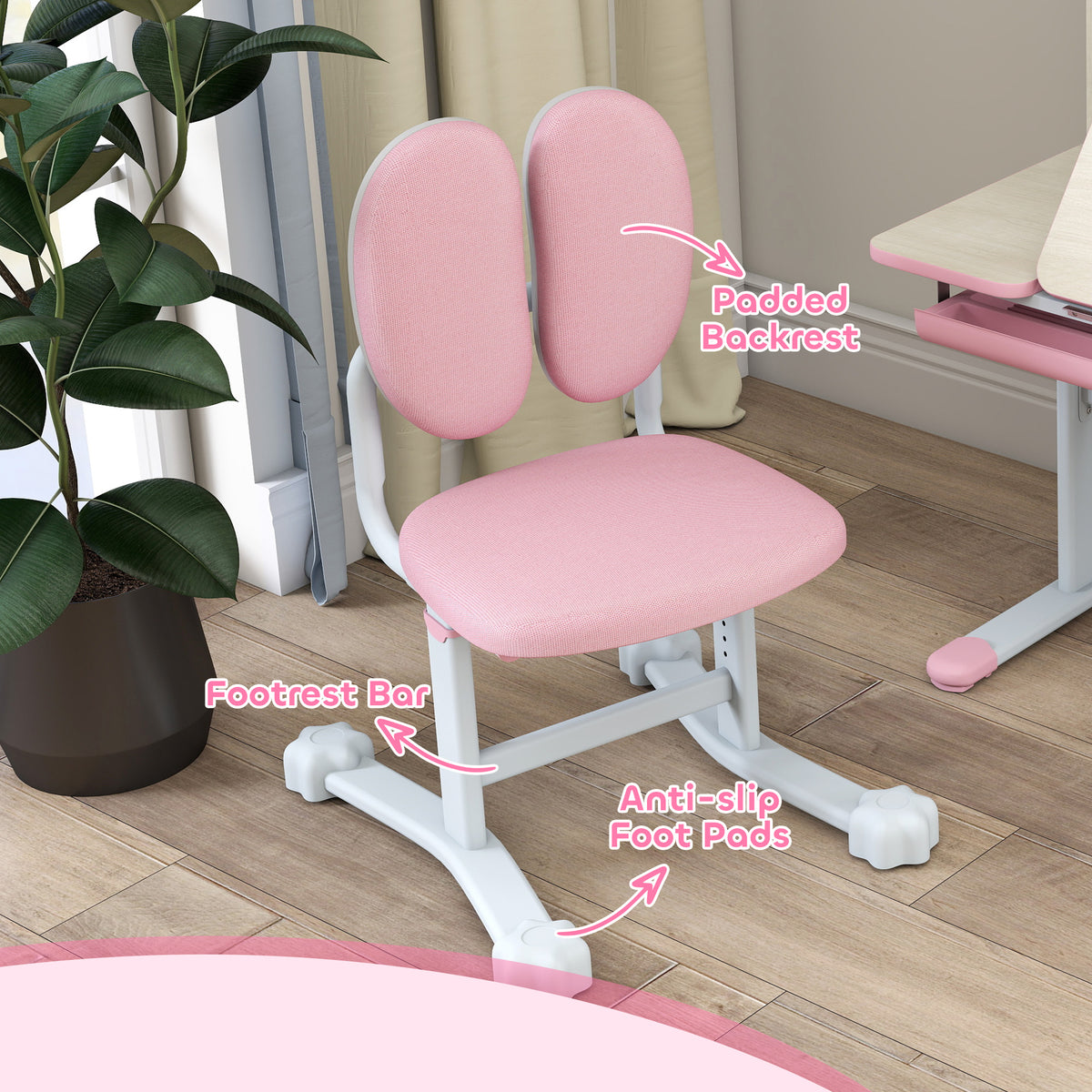 Kids Desk and Chair Set - Adjustable Height White-Toys & Games > Toddler & Kids Furniture > Kids Desk Sets-DECOROLALA