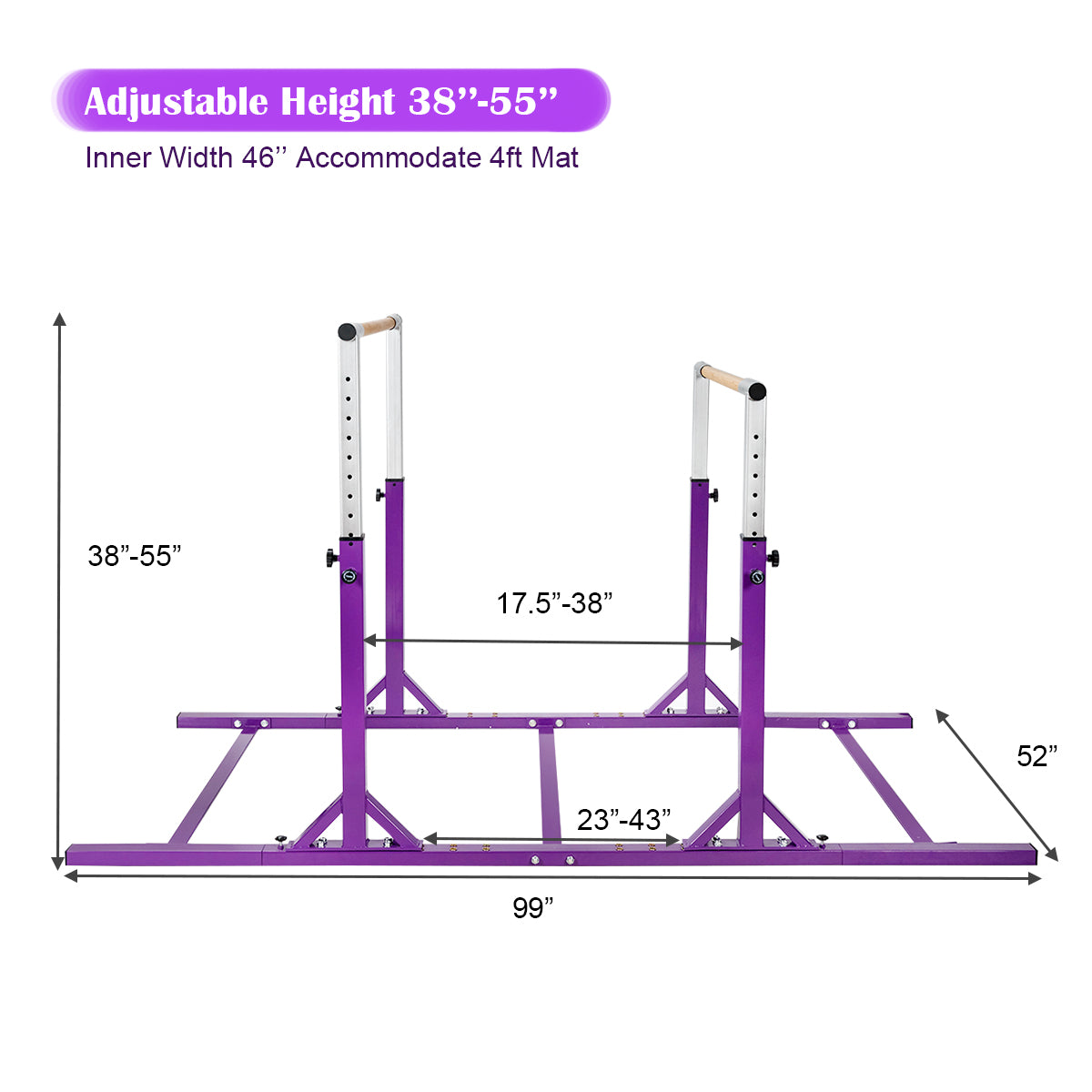 Kids Double Horizontal Bars Gymnastic Training Parallel Bars Adjustable