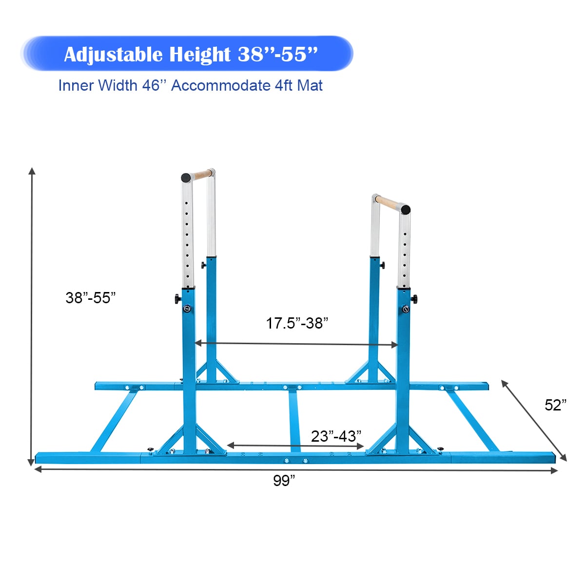 Kids Double Horizontal Bars Gymnastic Training Parallel Bars Adjustable