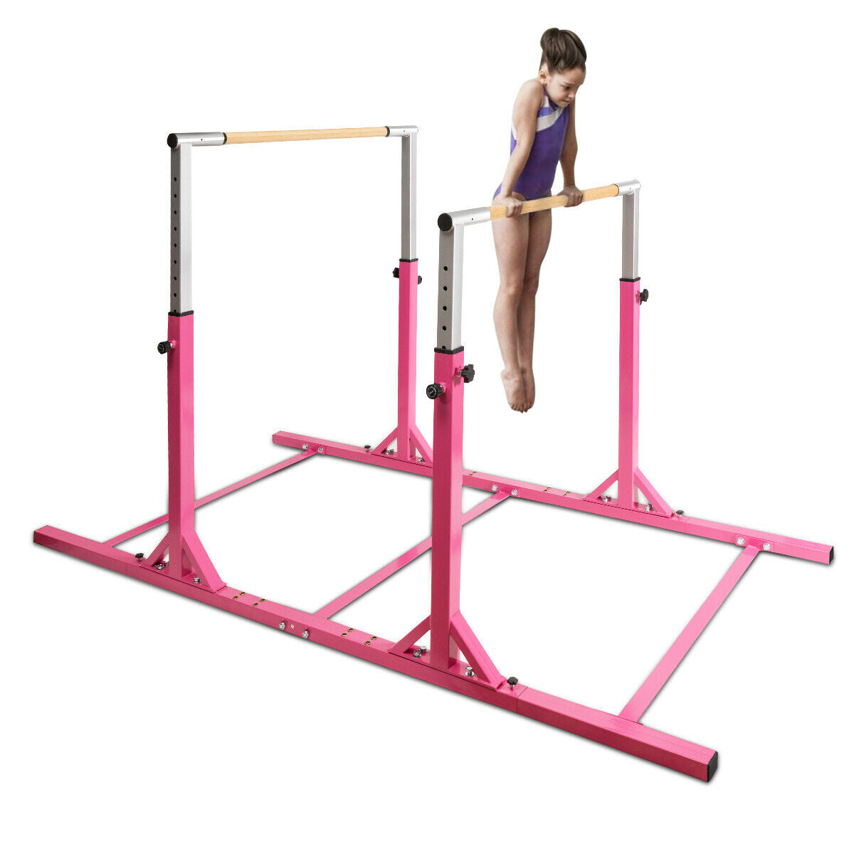Kids Double Horizontal Bars Gymnastic Training Parallel Bars Adjustable