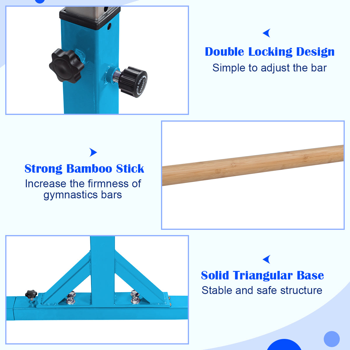 Kids Double Horizontal Bars Gymnastic Training Parallel Bars Adjustable
