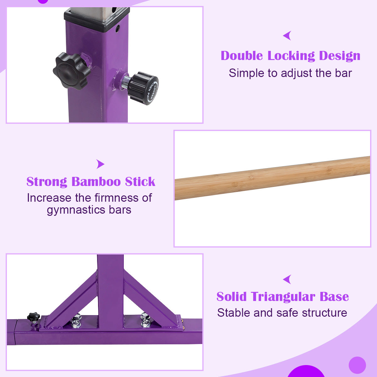Kids Double Horizontal Bars Gymnastic Training Parallel Bars Adjustable
