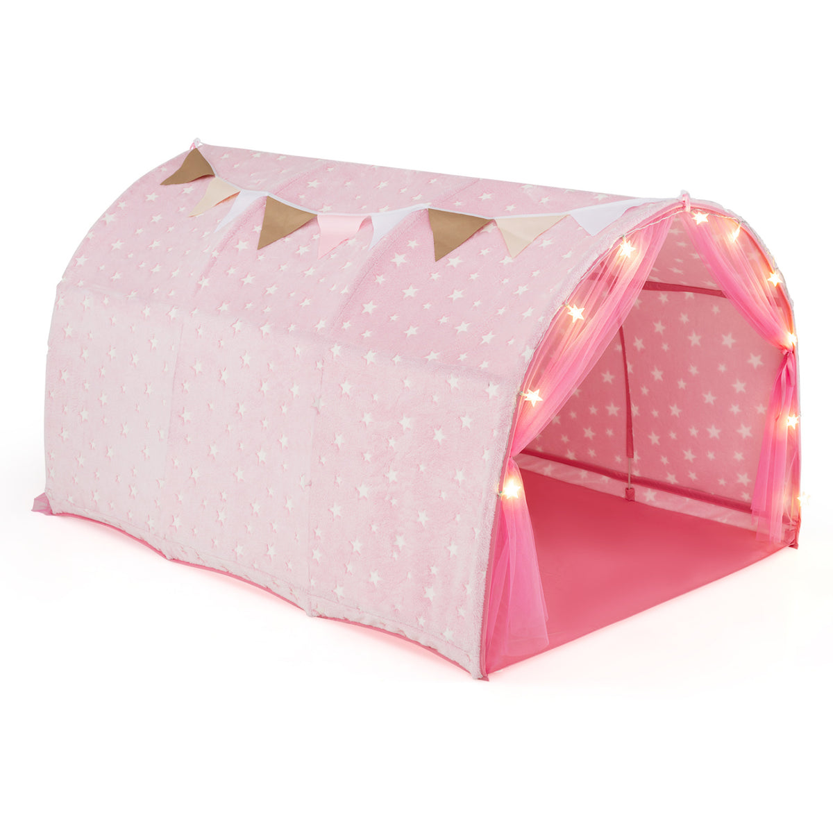 Kids Dream Bed Tent for Twin Bunk Bed - Glow in the Dark Stars