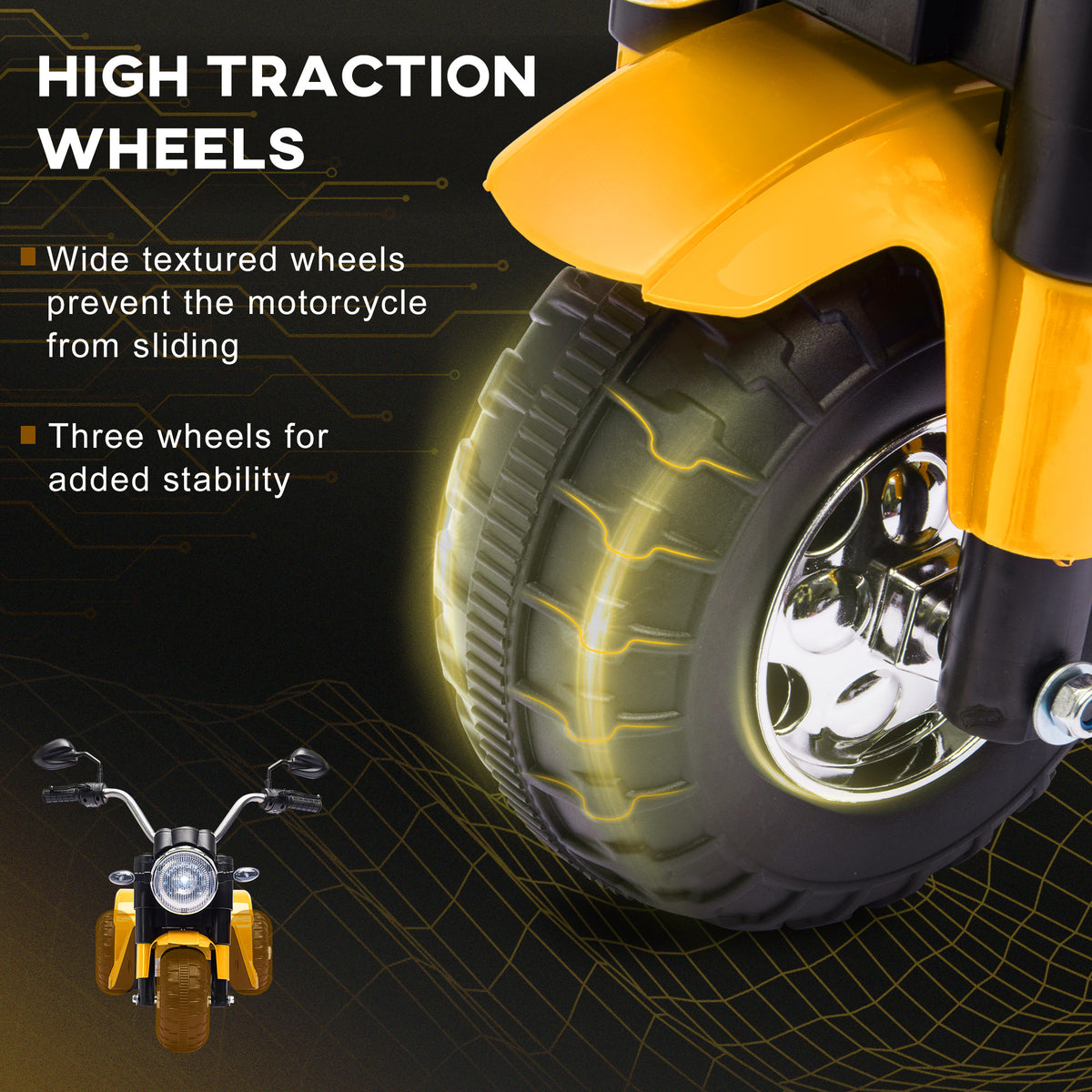 Kids Electric Motorcycle 6V Battery Powered Ride-On Dirt Bike 3-Wheels Motorbike with Horn Headlights Realistic Sounds 1.24mph Speed for Girls Boy 18 - 36 Months-Toys & Games > Baby & Toddler Toys > Electric Ride-On Toys > Electric Motorcycles-DECOROLALA
