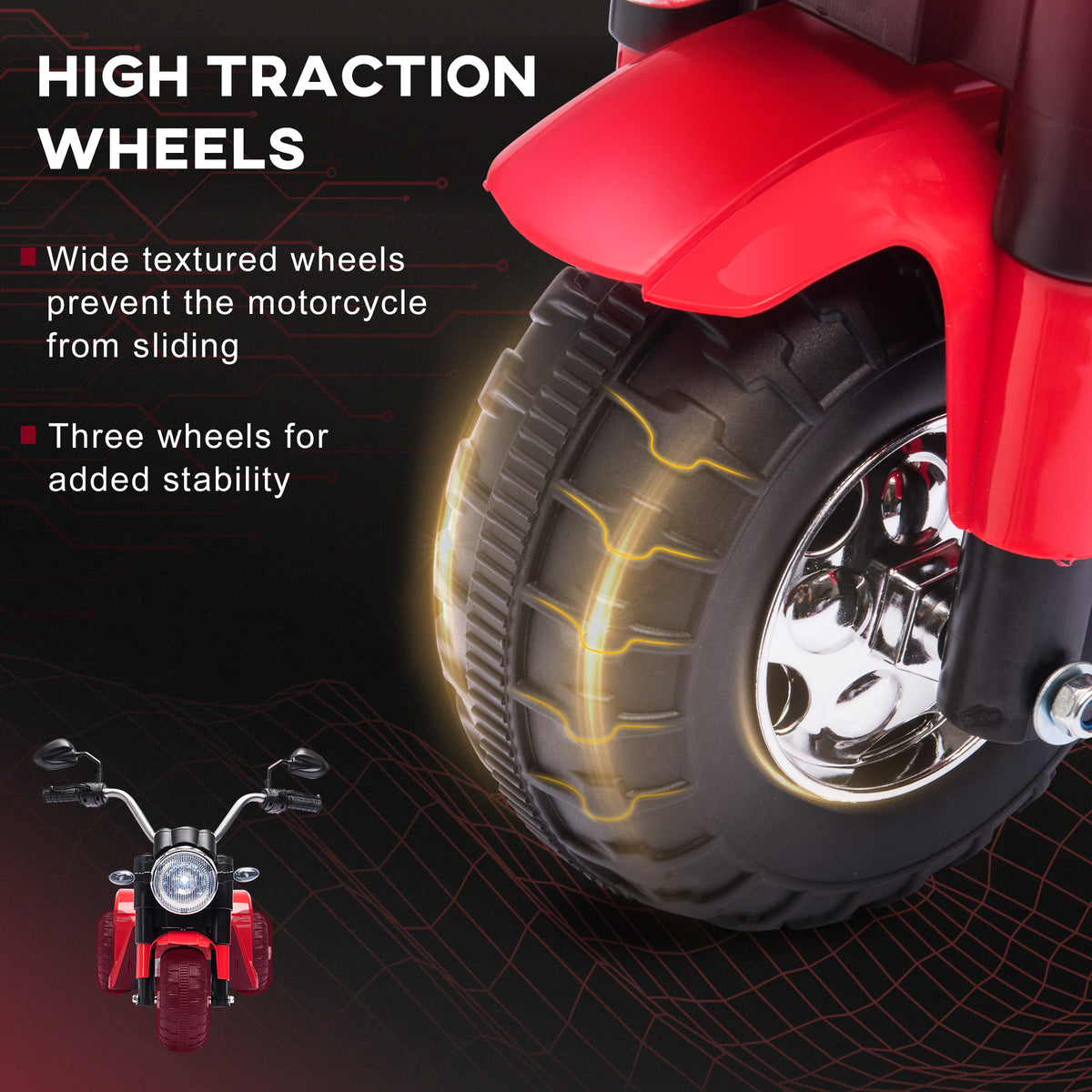 Kids Electric Motorcycle 6V Battery Powered Ride-On Dirt Bike 3-Wheels Motorbike with Horn Headlights Realistic Sounds 1.24mph Speed for Girls Boy 18 - 36 Months-Toys & Games > Baby & Toddler Toys > Electric Ride-On Toys > Electric Motorcycles-DECOROLALA