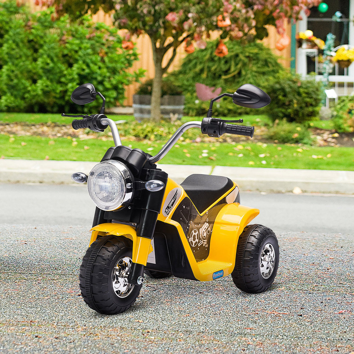 Kids Electric Motorcycle 6V Battery Powered Ride-On Dirt Bike 3-Wheels Motorbike with Horn Headlights Realistic Sounds 1.24mph Speed for Girls Boy 18 - 36 Months-Toys & Games > Baby & Toddler Toys > Electric Ride-On Toys > Electric Motorcycles-DECOROLALA