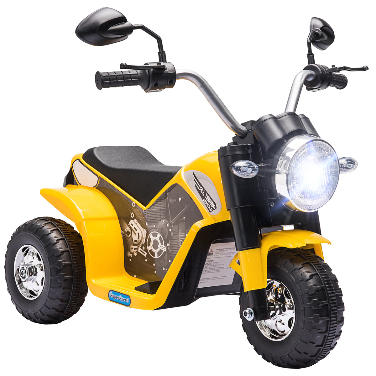 Kids Electric Motorcycle 6V Battery Powered Ride-On Dirt Bike 3-Wheels Motorbike with Horn Headlights Realistic Sounds 1.24mph Speed for Girls Boy 18 - 36 Months-Toys & Games > Baby & Toddler Toys > Electric Ride-On Toys > Electric Motorcycles-DECOROLALA