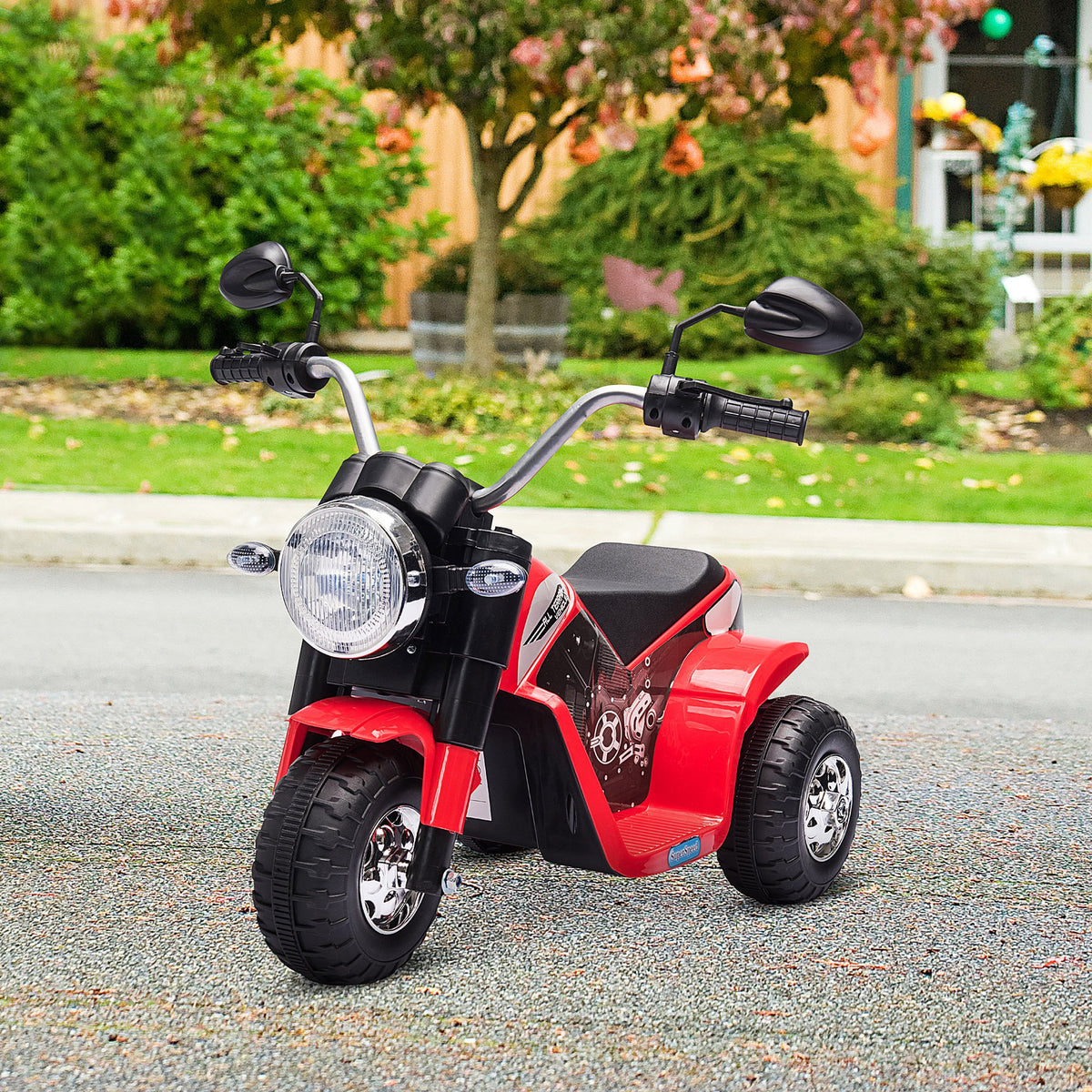Kids Electric Motorcycle 6V Battery Powered Ride-On Dirt Bike 3-Wheels Motorbike with Horn Headlights Realistic Sounds 1.24mph Speed for Girls Boy 18 - 36 Months-Toys & Games > Baby & Toddler Toys > Electric Ride-On Toys > Electric Motorcycles-DECOROLALA