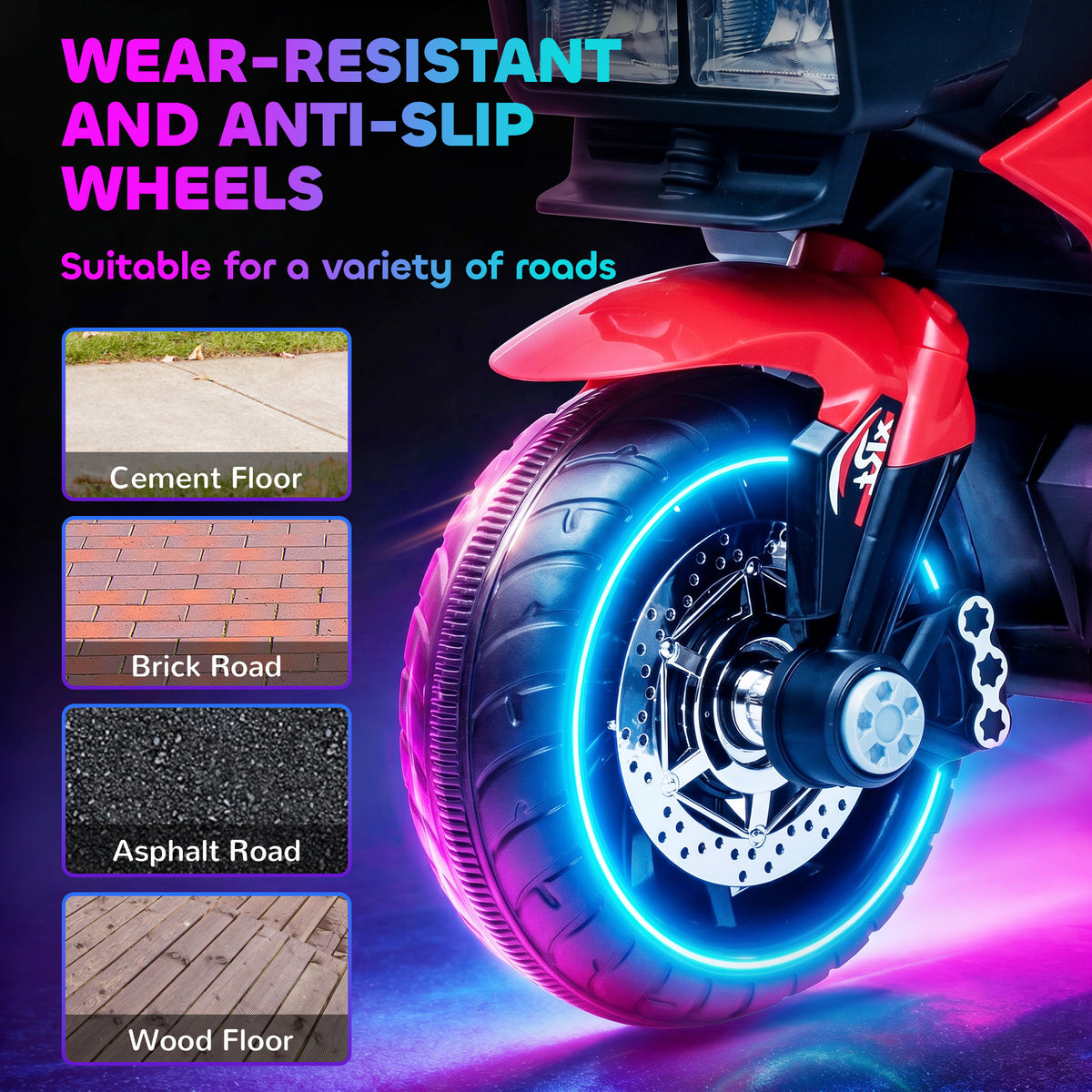 Kids Electric Pedal Motorcycle Ride-On Toy 6V Battery Powered w/ Music Horn Headlights Motorbike for 37â€“60 M-Toys & Games > Baby & Toddler Toys > Electric Ride-On Toys > Electric Motorcycles-DECOROLALA