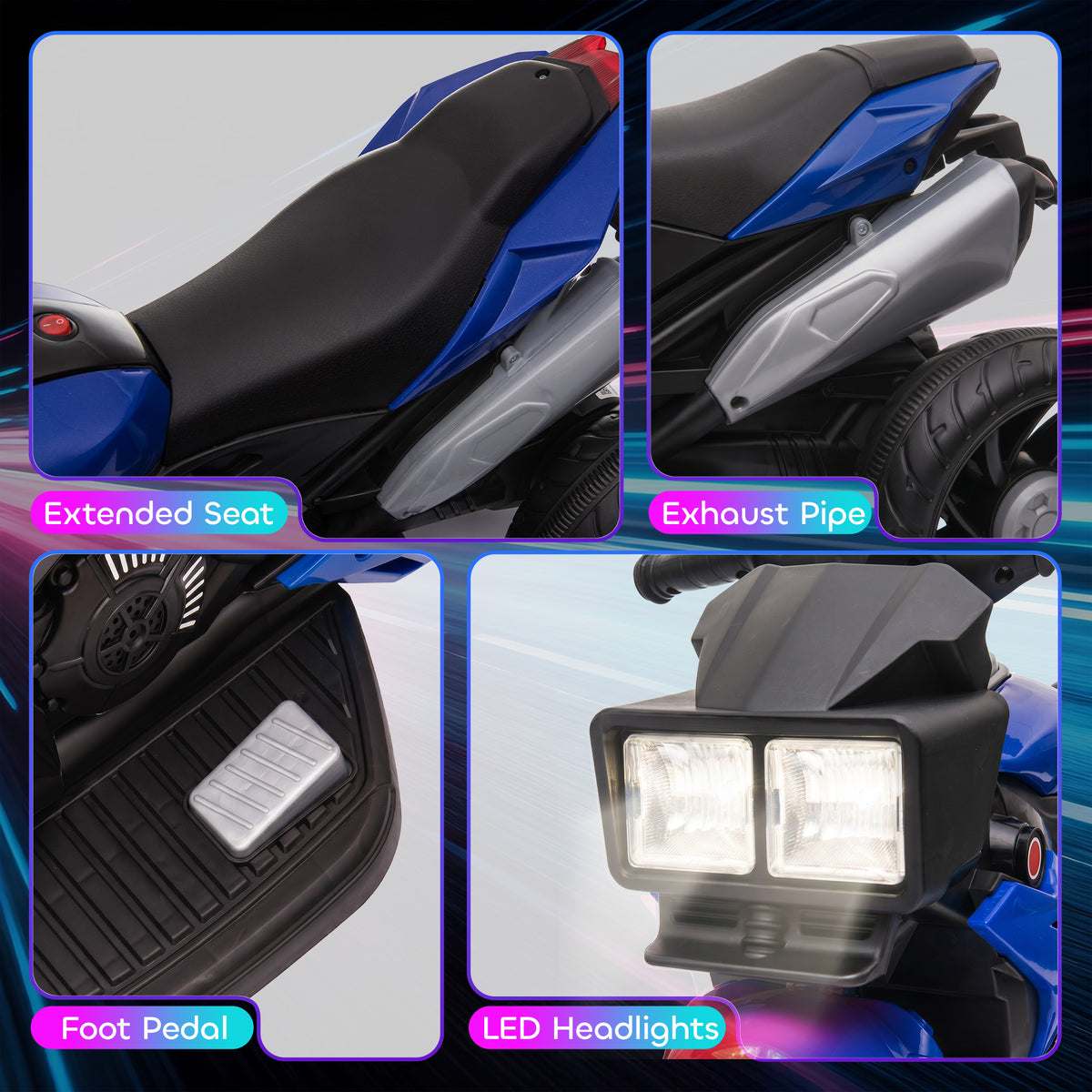 Kids Electric Pedal Motorcycle Ride-On Toy 6V Battery Powered w/ Music Horn Headlights Motorbike for 37â€“60 M-Toys & Games > Baby & Toddler Toys > Electric Ride-On Toys > Electric Motorcycles-DECOROLALA