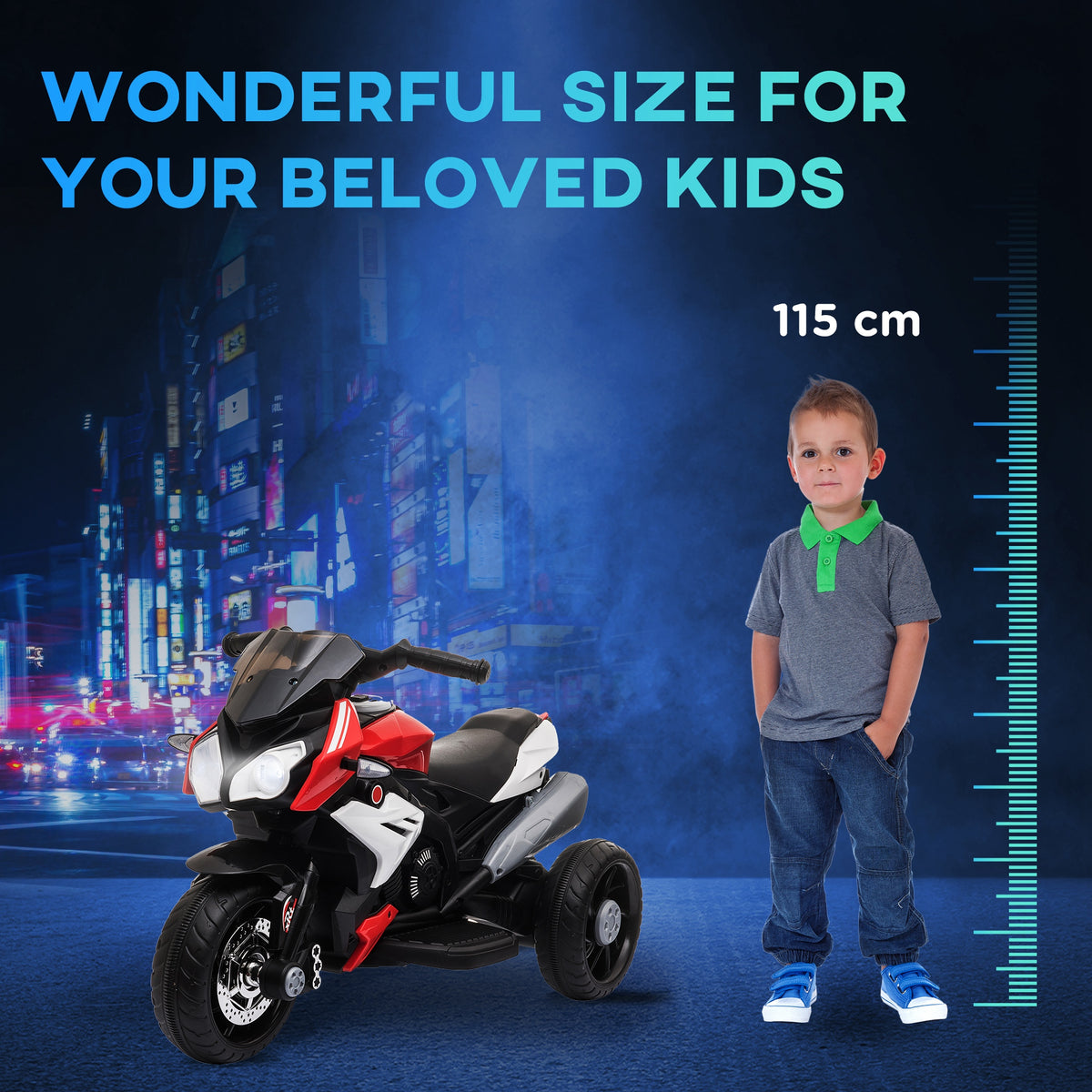 Kids Electric Motorcycle Ride-On Toy with 3 Wheels, Music, Horn, Lights-Toys & Games > Baby & Toddler Toys > Electric Ride-On Toys > Electric Motorcycles-DECOROLALA