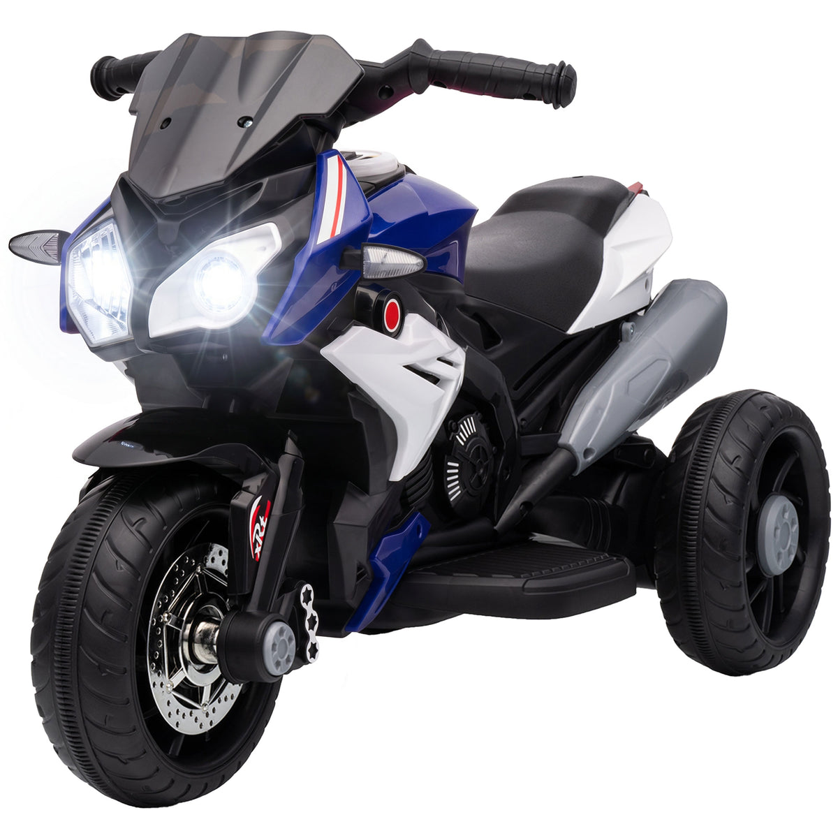 Kids Electric Motorcycle Ride-On Toy with 3 Wheels, Music, Horn, Lights-Toys & Games > Baby & Toddler Toys > Electric Ride-On Toys > Electric Motorcycles-DECOROLALA