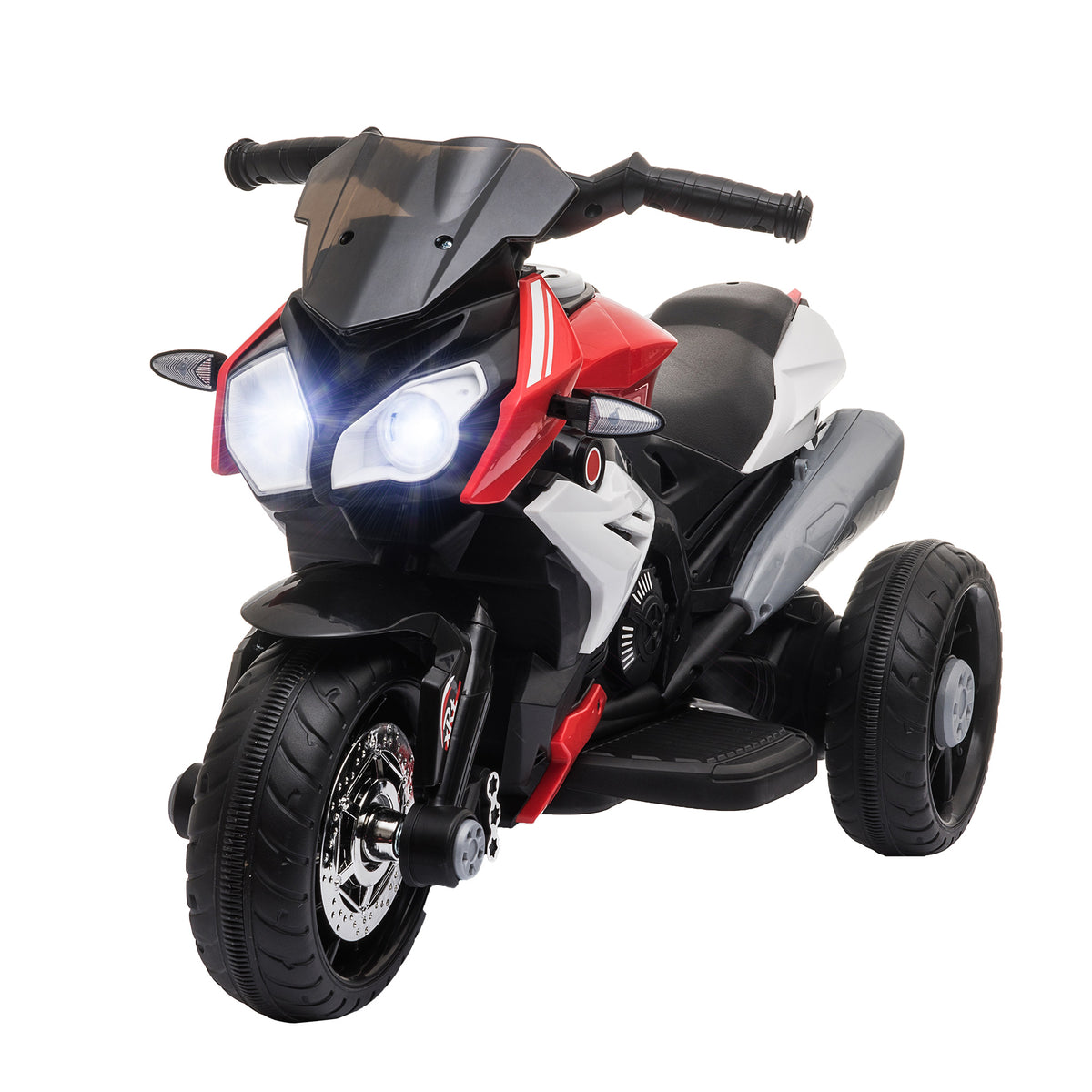 Kids Electric Motorcycle Ride-On Toy with 3 Wheels, Music, Horn, Lights-Toys & Games > Baby & Toddler Toys > Electric Ride-On Toys > Electric Motorcycles-DECOROLALA