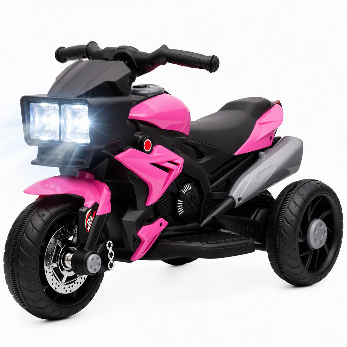 Kids Electric Pedal Motorcycle Ride-On Toy 6V Battery Powered w/ Music Horn Headlights Motorbike for 37â€“60 M Pink-Toys & Games > Baby & Toddler Toys > Electric Ride-On Toys > Electric Motorcycles-DECOROLALA
