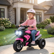 Kids Electric Pedal Motorcycle Ride-On Toy 6V Battery Powered w/ Music Horn Headlights Motorbike for 37â€“60 M Pink-Toys & Games > Baby & Toddler Toys > Electric Ride-On Toys > Electric Motorcycles-DECOROLALA