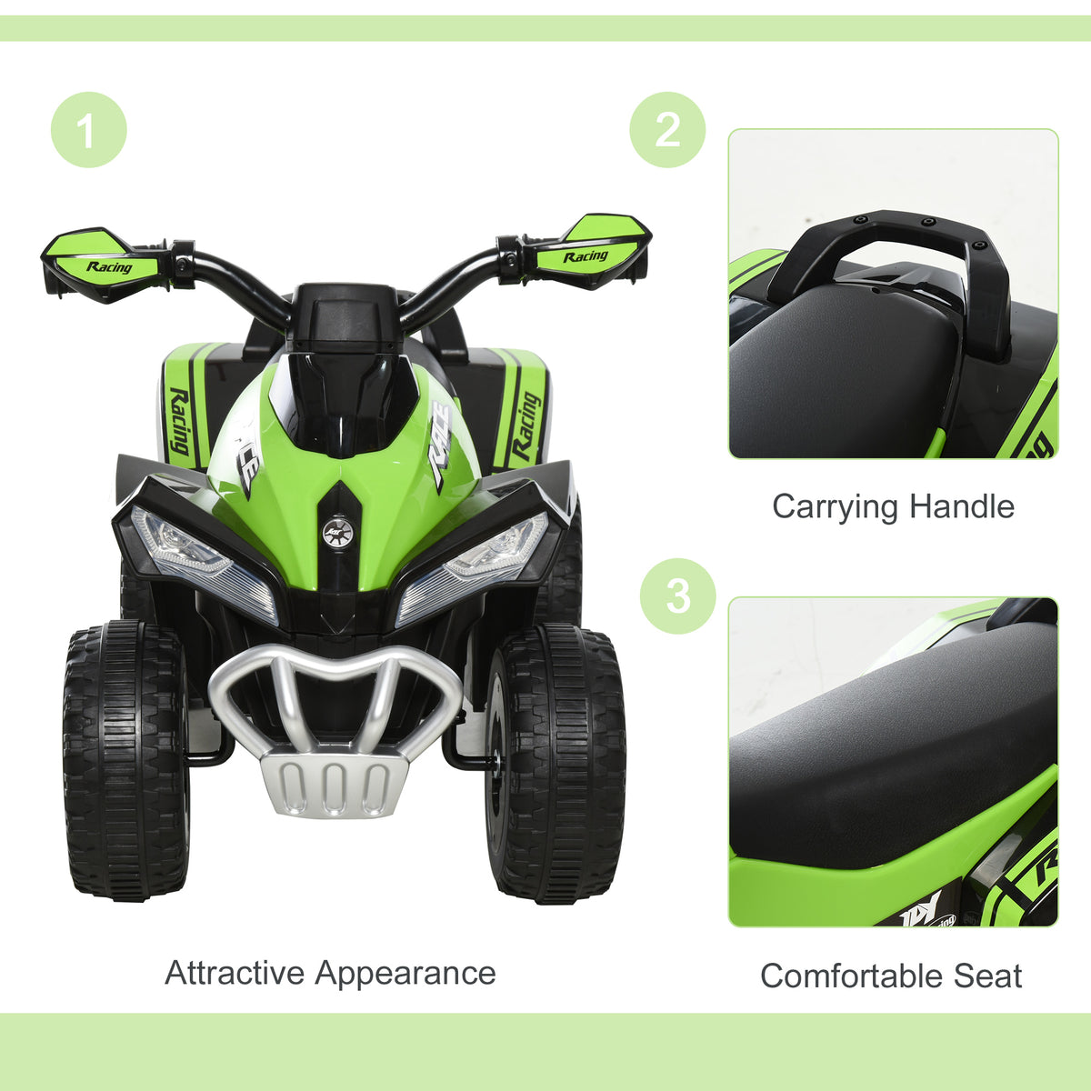 No Power Baby Ride on Toy, Kids Ride on Car Foot to Floor Sliding 4 Wheels with Music, Lightening, for 18-36 M-Toys & Games > Baby & Toddler Toys > Riding & Rocking Toys > Push Cars for Toddlers-DECOROLALA