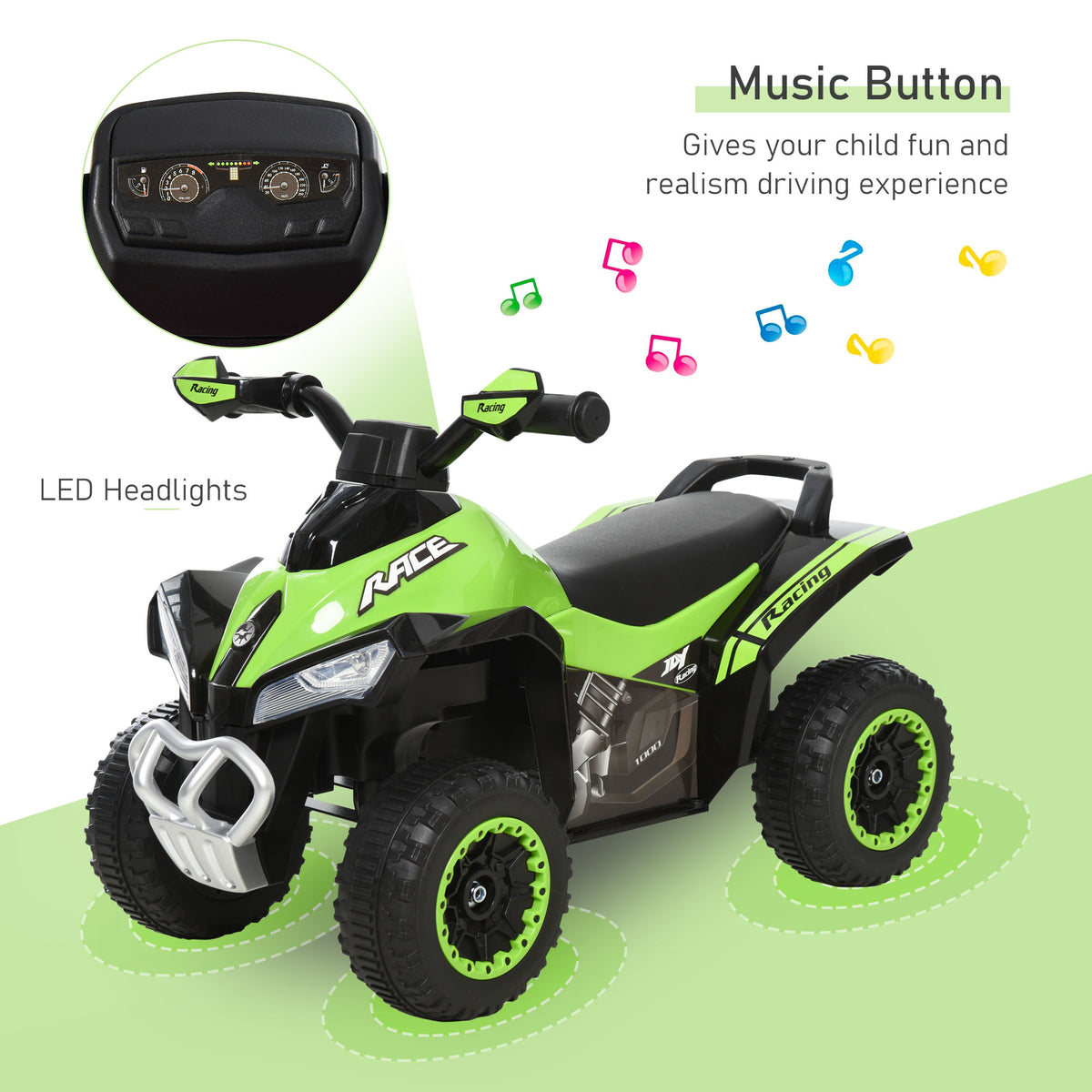 No Power Baby Ride on Toy, Kids Ride on Car Foot to Floor Sliding 4 Wheels with Music, Lightening, for 18-36 M-Toys & Games > Baby & Toddler Toys > Riding & Rocking Toys > Push Cars for Toddlers-DECOROLALA