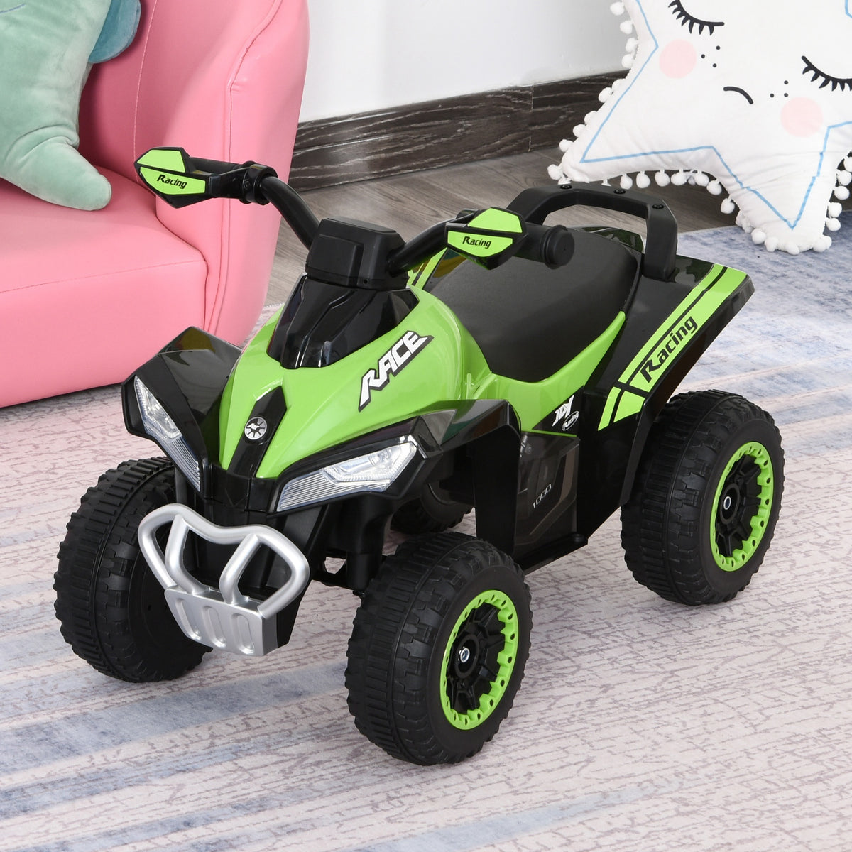 No Power Baby Ride on Toy, Kids Ride on Car Foot to Floor Sliding 4 Wheels with Music, Lightening, for 18-36 M-Toys & Games > Baby & Toddler Toys > Riding & Rocking Toys > Push Cars for Toddlers-DECOROLALA