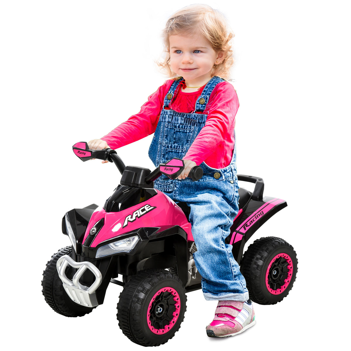 No Power Baby Ride on Toy, Kids Ride on Car Foot to Floor Sliding 4 Wheels with Music, Lightening, for 18-36 M-Toys & Games > Baby & Toddler Toys > Riding & Rocking Toys > Push Cars for Toddlers-DECOROLALA